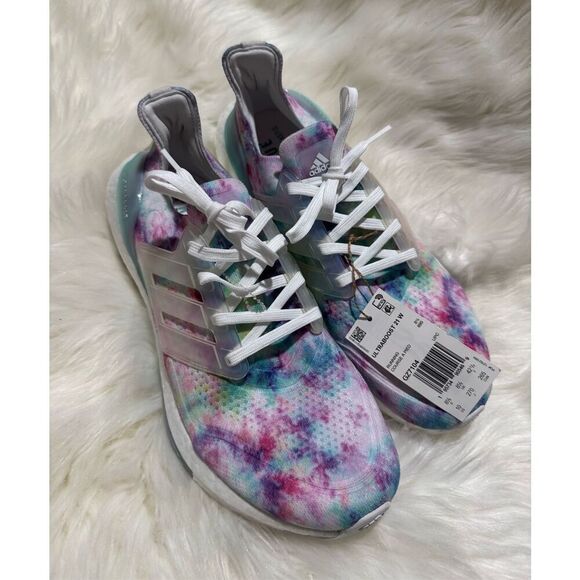 Adidas NWT women ultra boost 21 tie dye running shoes 8 1/2 - Picture 1 of 8